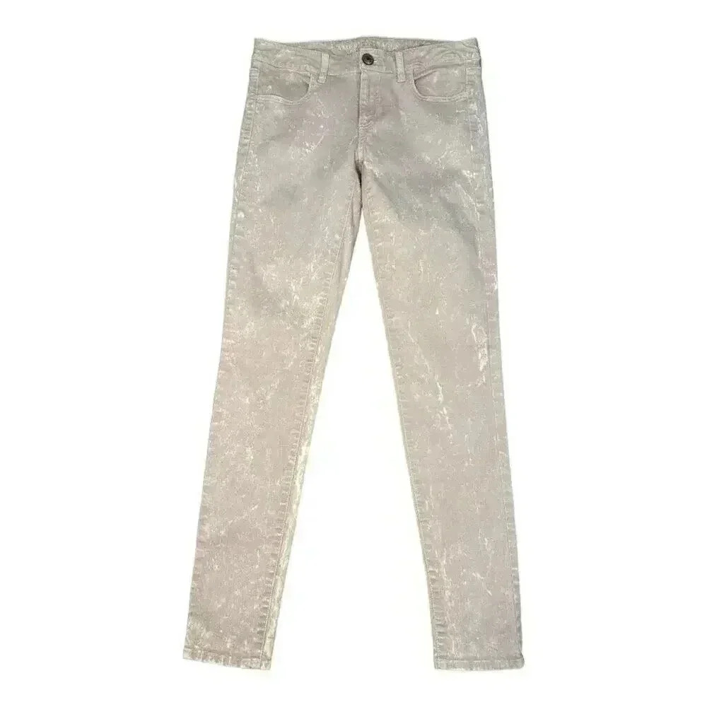 American Eagle Women’s Size 4 Regular Pale Pink Distressed Super Stretch Jegging